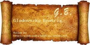 Gladovszky Beatrix névjegykártya